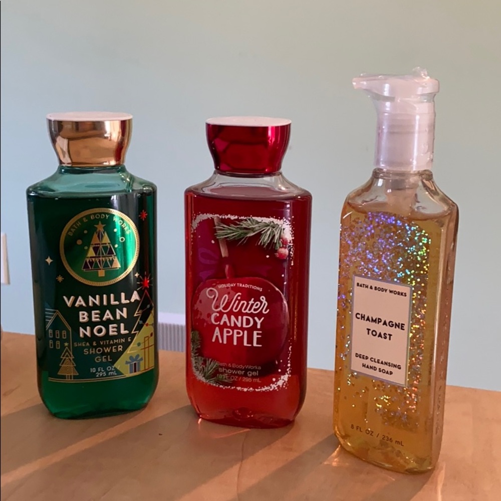 Bath and Body Works shower gel and hand soap